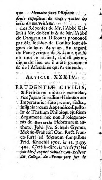 Mémoires pour l'histoire des sciences & des beaux-arts recüeillies par l'ordre de Son Altesse Serenissime Monseigneur Prince souverain de Dombes