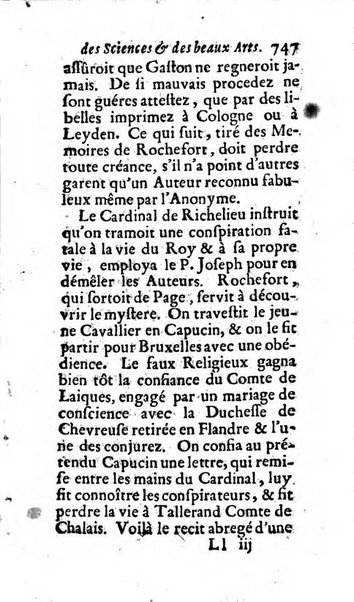 Mémoires pour l'histoire des sciences & des beaux-arts recüeillies par l'ordre de Son Altesse Serenissime Monseigneur Prince souverain de Dombes