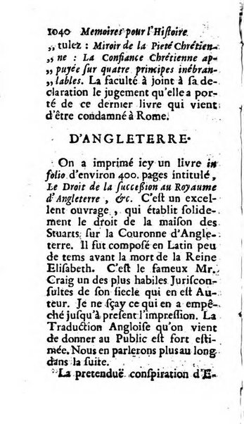 Mémoires pour l'histoire des sciences & des beaux-arts recüeillies par l'ordre de Son Altesse Serenissime Monseigneur Prince souverain de Dombes