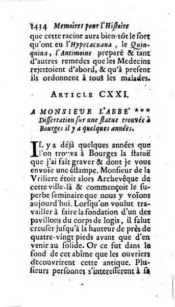 Mémoires pour l'histoire des sciences & des beaux-arts recüeillies par l'ordre de Son Altesse Serenissime Monseigneur Prince souverain de Dombes