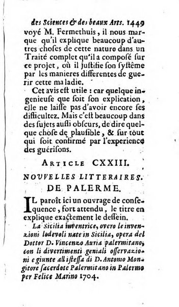 Mémoires pour l'histoire des sciences & des beaux-arts recüeillies par l'ordre de Son Altesse Serenissime Monseigneur Prince souverain de Dombes