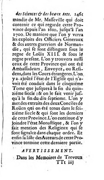 Mémoires pour l'histoire des sciences & des beaux-arts recüeillies par l'ordre de Son Altesse Serenissime Monseigneur Prince souverain de Dombes