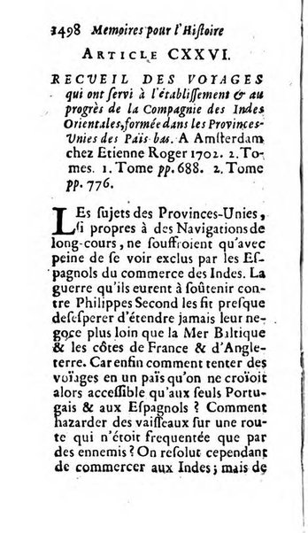 Mémoires pour l'histoire des sciences & des beaux-arts recüeillies par l'ordre de Son Altesse Serenissime Monseigneur Prince souverain de Dombes