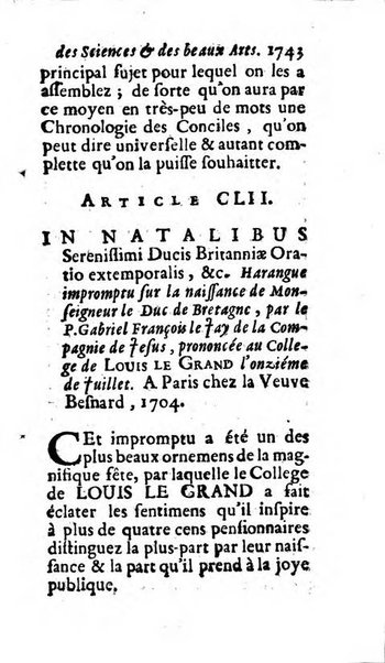 Mémoires pour l'histoire des sciences & des beaux-arts recüeillies par l'ordre de Son Altesse Serenissime Monseigneur Prince souverain de Dombes