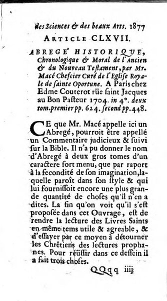 Mémoires pour l'histoire des sciences & des beaux-arts recüeillies par l'ordre de Son Altesse Serenissime Monseigneur Prince souverain de Dombes