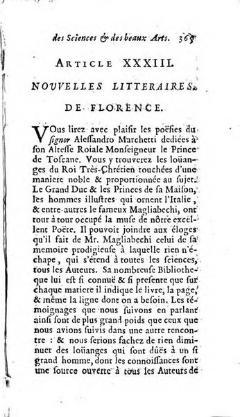 Mémoires pour l'histoire des sciences & des beaux-arts recüeillies par l'ordre de Son Altesse Serenissime Monseigneur Prince souverain de Dombes