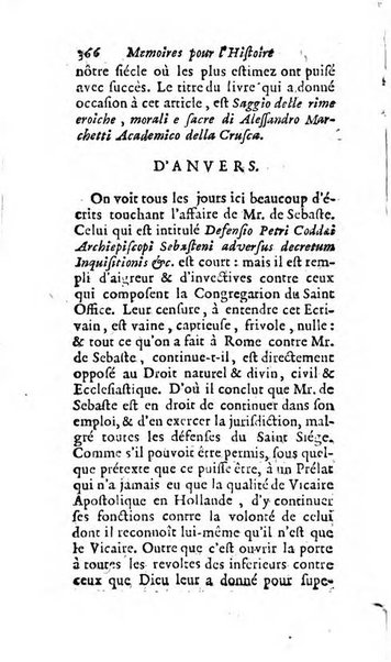 Mémoires pour l'histoire des sciences & des beaux-arts recüeillies par l'ordre de Son Altesse Serenissime Monseigneur Prince souverain de Dombes