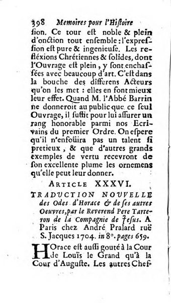 Mémoires pour l'histoire des sciences & des beaux-arts recüeillies par l'ordre de Son Altesse Serenissime Monseigneur Prince souverain de Dombes