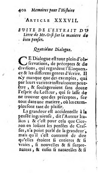 Mémoires pour l'histoire des sciences & des beaux-arts recüeillies par l'ordre de Son Altesse Serenissime Monseigneur Prince souverain de Dombes