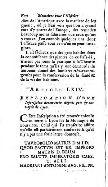 Mémoires pour l'histoire des sciences & des beaux-arts recüeillies par l'ordre de Son Altesse Serenissime Monseigneur Prince souverain de Dombes