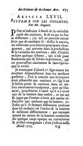 Mémoires pour l'histoire des sciences & des beaux-arts recüeillies par l'ordre de Son Altesse Serenissime Monseigneur Prince souverain de Dombes