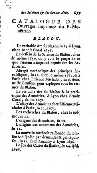 Mémoires pour l'histoire des sciences & des beaux-arts recüeillies par l'ordre de Son Altesse Serenissime Monseigneur Prince souverain de Dombes