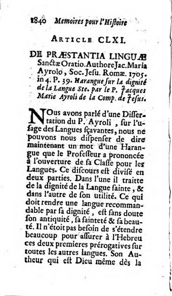 Mémoires pour l'histoire des sciences & des beaux-arts recüeillies par l'ordre de Son Altesse Serenissime Monseigneur Prince souverain de Dombes