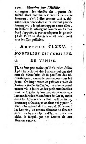 Mémoires pour l'histoire des sciences & des beaux-arts recüeillies par l'ordre de Son Altesse Serenissime Monseigneur Prince souverain de Dombes