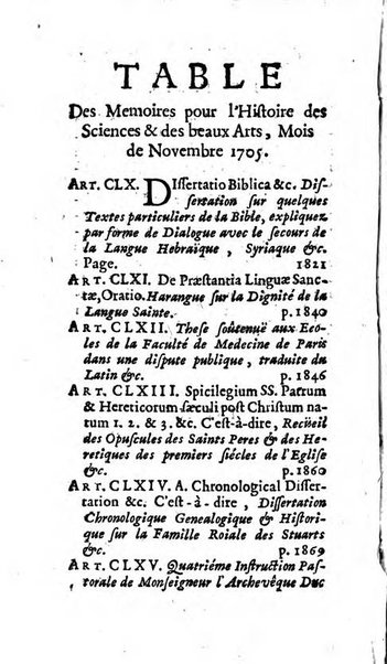 Mémoires pour l'histoire des sciences & des beaux-arts recüeillies par l'ordre de Son Altesse Serenissime Monseigneur Prince souverain de Dombes