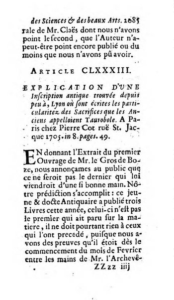 Mémoires pour l'histoire des sciences & des beaux-arts recüeillies par l'ordre de Son Altesse Serenissime Monseigneur Prince souverain de Dombes