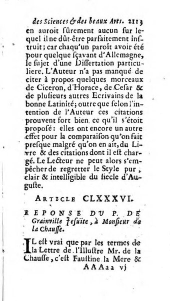 Mémoires pour l'histoire des sciences & des beaux-arts recüeillies par l'ordre de Son Altesse Serenissime Monseigneur Prince souverain de Dombes