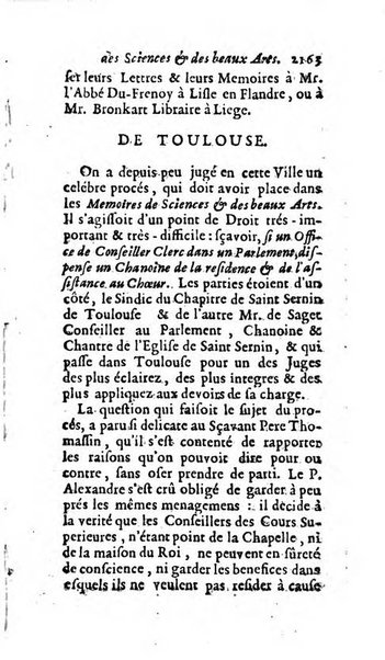 Mémoires pour l'histoire des sciences & des beaux-arts recüeillies par l'ordre de Son Altesse Serenissime Monseigneur Prince souverain de Dombes