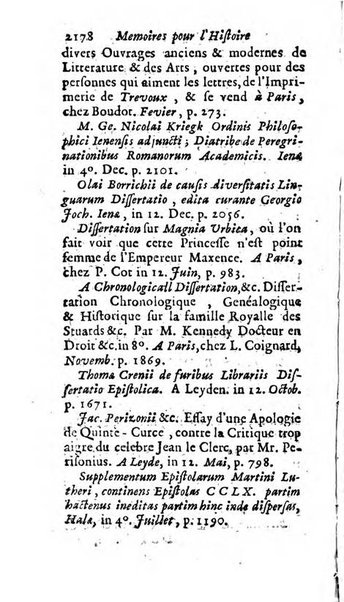 Mémoires pour l'histoire des sciences & des beaux-arts recüeillies par l'ordre de Son Altesse Serenissime Monseigneur Prince souverain de Dombes