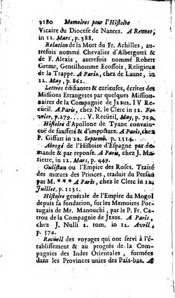 Mémoires pour l'histoire des sciences & des beaux-arts recüeillies par l'ordre de Son Altesse Serenissime Monseigneur Prince souverain de Dombes