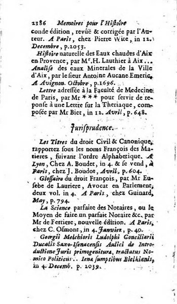 Mémoires pour l'histoire des sciences & des beaux-arts recüeillies par l'ordre de Son Altesse Serenissime Monseigneur Prince souverain de Dombes