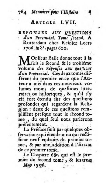 Mémoires pour l'histoire des sciences & des beaux-arts recüeillies par l'ordre de Son Altesse Serenissime Monseigneur Prince souverain de Dombes