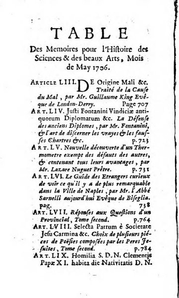 Mémoires pour l'histoire des sciences & des beaux-arts recüeillies par l'ordre de Son Altesse Serenissime Monseigneur Prince souverain de Dombes