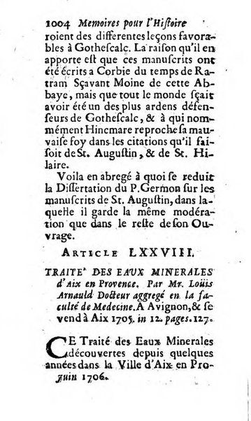 Mémoires pour l'histoire des sciences & des beaux-arts recüeillies par l'ordre de Son Altesse Serenissime Monseigneur Prince souverain de Dombes