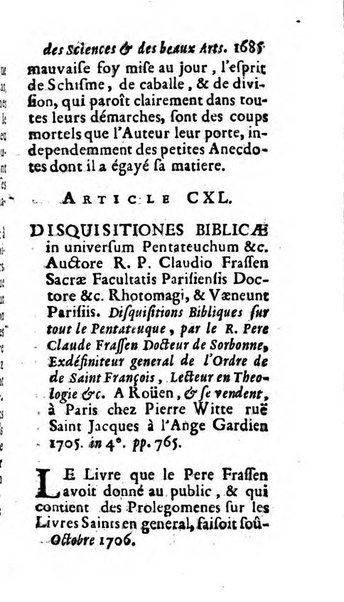 Mémoires pour l'histoire des sciences & des beaux-arts recüeillies par l'ordre de Son Altesse Serenissime Monseigneur Prince souverain de Dombes