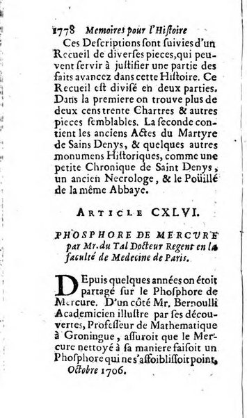 Mémoires pour l'histoire des sciences & des beaux-arts recüeillies par l'ordre de Son Altesse Serenissime Monseigneur Prince souverain de Dombes