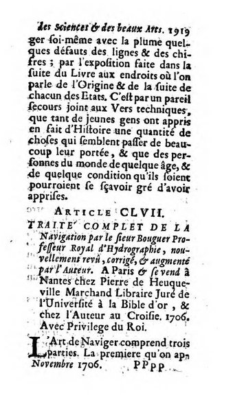 Mémoires pour l'histoire des sciences & des beaux-arts recüeillies par l'ordre de Son Altesse Serenissime Monseigneur Prince souverain de Dombes