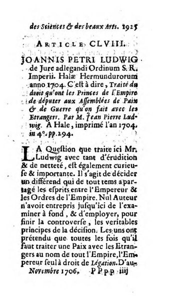 Mémoires pour l'histoire des sciences & des beaux-arts recüeillies par l'ordre de Son Altesse Serenissime Monseigneur Prince souverain de Dombes