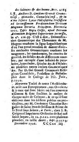 Mémoires pour l'histoire des sciences & des beaux-arts recüeillies par l'ordre de Son Altesse Serenissime Monseigneur Prince souverain de Dombes