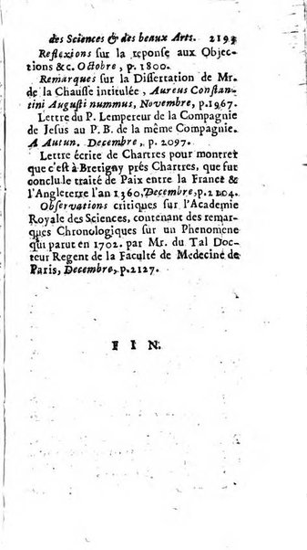 Mémoires pour l'histoire des sciences & des beaux-arts recüeillies par l'ordre de Son Altesse Serenissime Monseigneur Prince souverain de Dombes