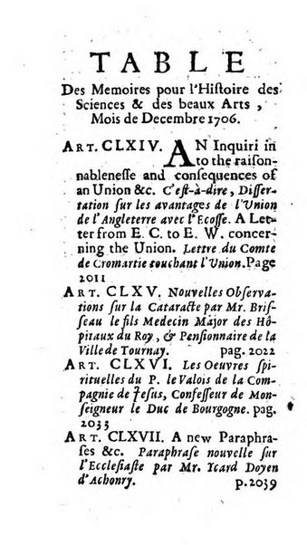 Mémoires pour l'histoire des sciences & des beaux-arts recüeillies par l'ordre de Son Altesse Serenissime Monseigneur Prince souverain de Dombes