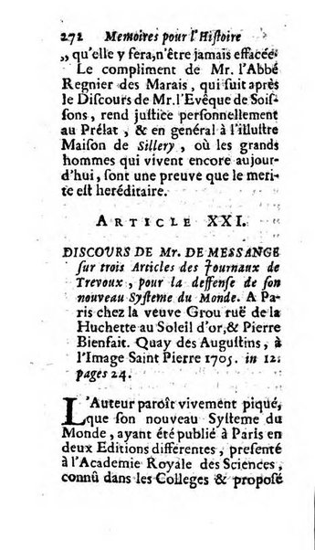 Mémoires pour l'histoire des sciences & des beaux-arts recüeillies par l'ordre de Son Altesse Serenissime Monseigneur Prince souverain de Dombes