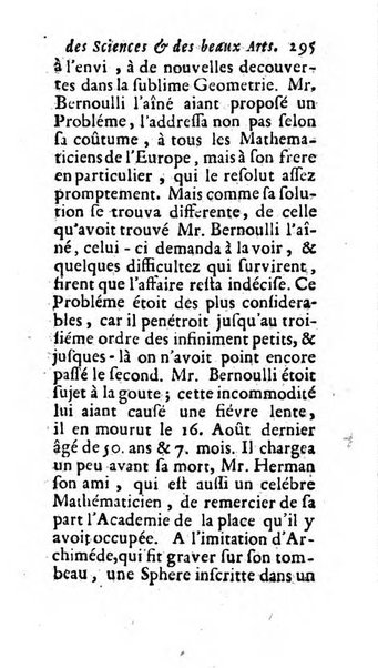 Mémoires pour l'histoire des sciences & des beaux-arts recüeillies par l'ordre de Son Altesse Serenissime Monseigneur Prince souverain de Dombes