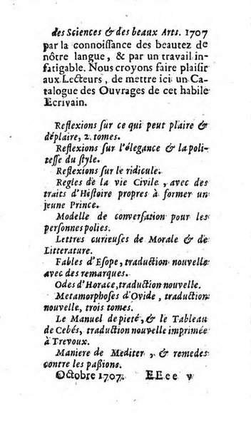 Mémoires pour l'histoire des sciences & des beaux-arts recüeillies par l'ordre de Son Altesse Serenissime Monseigneur Prince souverain de Dombes