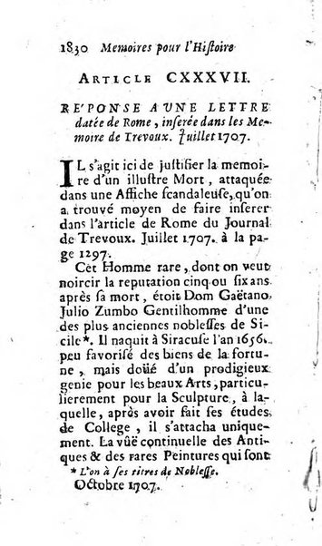 Mémoires pour l'histoire des sciences & des beaux-arts recüeillies par l'ordre de Son Altesse Serenissime Monseigneur Prince souverain de Dombes