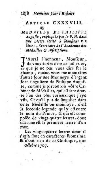 Mémoires pour l'histoire des sciences & des beaux-arts recüeillies par l'ordre de Son Altesse Serenissime Monseigneur Prince souverain de Dombes