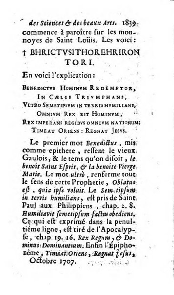 Mémoires pour l'histoire des sciences & des beaux-arts recüeillies par l'ordre de Son Altesse Serenissime Monseigneur Prince souverain de Dombes