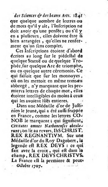 Mémoires pour l'histoire des sciences & des beaux-arts recüeillies par l'ordre de Son Altesse Serenissime Monseigneur Prince souverain de Dombes