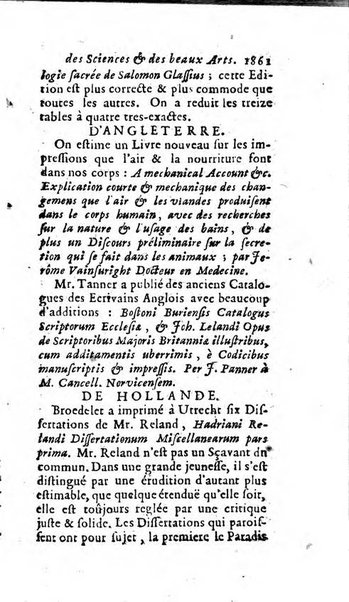 Mémoires pour l'histoire des sciences & des beaux-arts recüeillies par l'ordre de Son Altesse Serenissime Monseigneur Prince souverain de Dombes