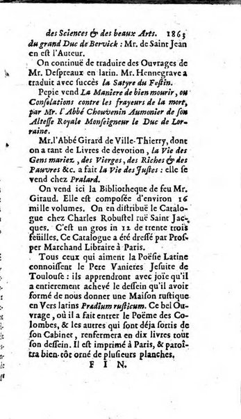 Mémoires pour l'histoire des sciences & des beaux-arts recüeillies par l'ordre de Son Altesse Serenissime Monseigneur Prince souverain de Dombes