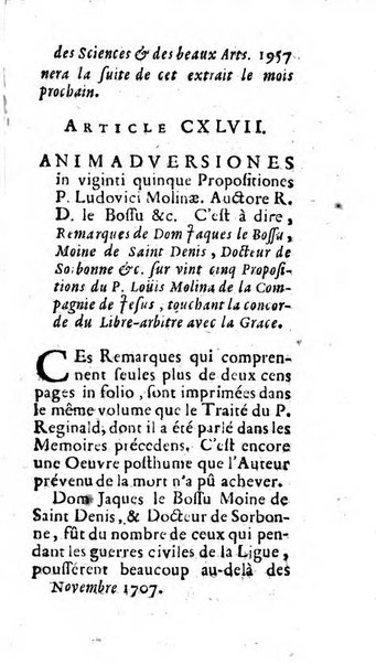 Mémoires pour l'histoire des sciences & des beaux-arts recüeillies par l'ordre de Son Altesse Serenissime Monseigneur Prince souverain de Dombes