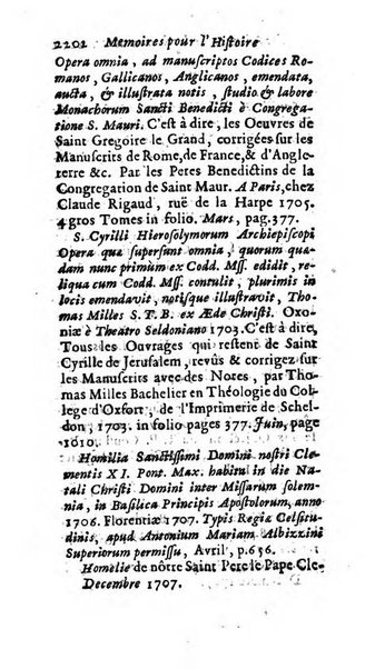 Mémoires pour l'histoire des sciences & des beaux-arts recüeillies par l'ordre de Son Altesse Serenissime Monseigneur Prince souverain de Dombes