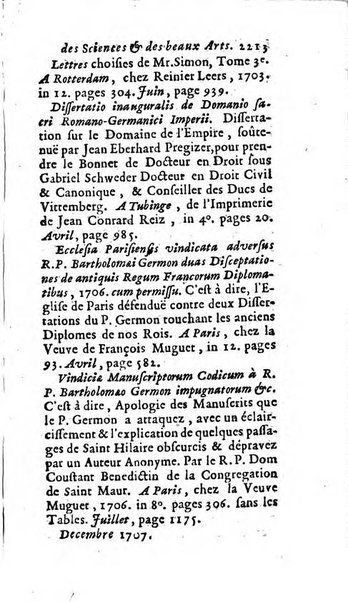 Mémoires pour l'histoire des sciences & des beaux-arts recüeillies par l'ordre de Son Altesse Serenissime Monseigneur Prince souverain de Dombes