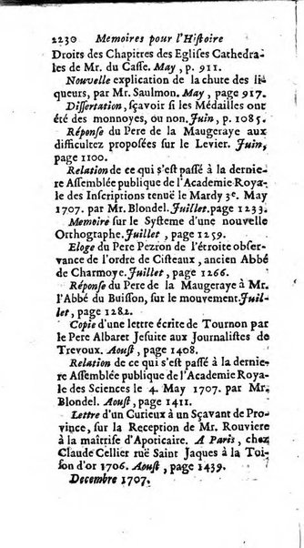 Mémoires pour l'histoire des sciences & des beaux-arts recüeillies par l'ordre de Son Altesse Serenissime Monseigneur Prince souverain de Dombes