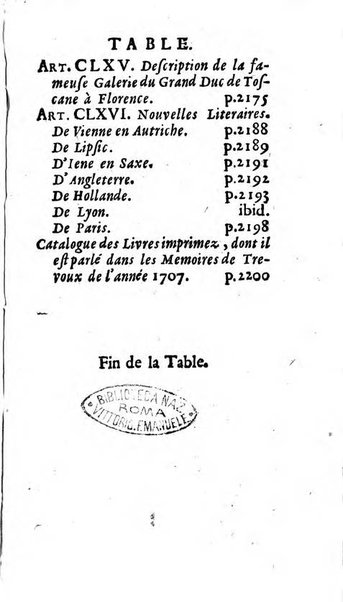 Mémoires pour l'histoire des sciences & des beaux-arts recüeillies par l'ordre de Son Altesse Serenissime Monseigneur Prince souverain de Dombes