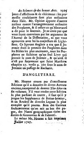 Mémoires pour l'histoire des sciences & des beaux-arts recüeillies par l'ordre de Son Altesse Serenissime Monseigneur Prince souverain de Dombes